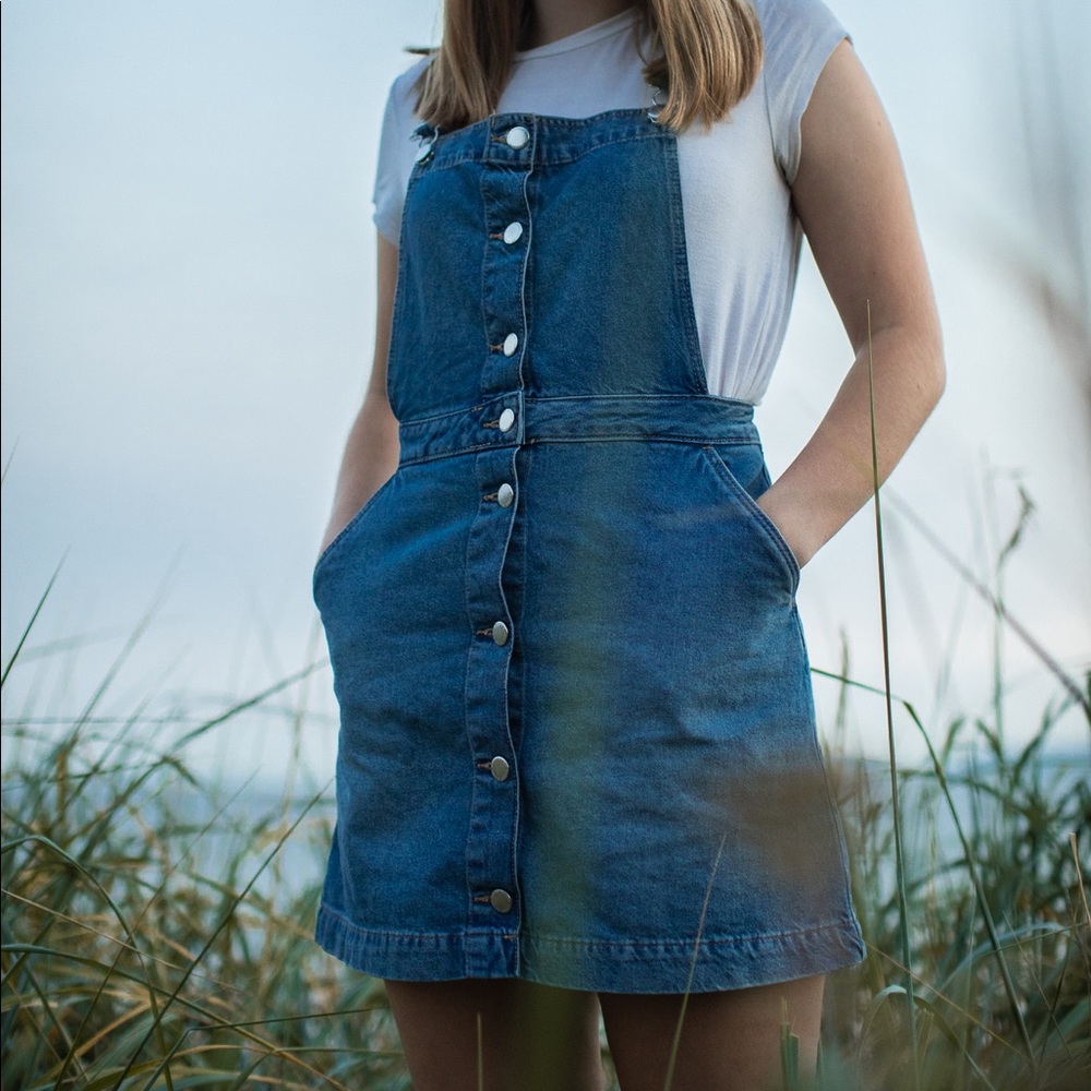 Denim overall dress